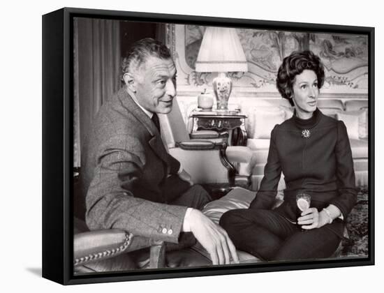 Italy Fiat President Giovanni Agnelli with His Wife at Home Near Turin-David Lees-Framed Stretched Canvas