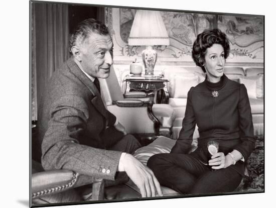 Italy Fiat President Giovanni Agnelli with His Wife at Home Near Turin-David Lees-Mounted Premium Photographic Print
