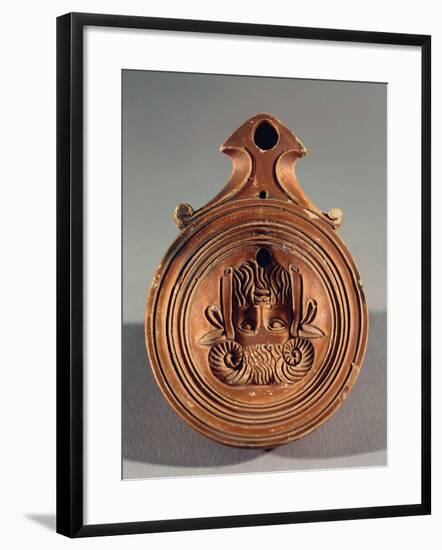 Italy, Fictile Votive Lamp with Jupiter Ammon Head from the Rebatto Tomb of Ateste-null-Framed Giclee Print