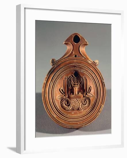 Italy, Fictile Votive Lamp with Jupiter Ammon Head from the Rebatto Tomb of Ateste-null-Framed Giclee Print