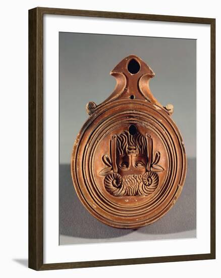 Italy, Fictile Votive Lamp with Jupiter Ammon Head from the Rebatto Tomb of Ateste-null-Framed Giclee Print