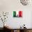 Italy Flag And Silhouettes-bioraven-Stretched Canvas displayed on a wall