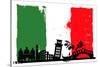 Italy Flag And Silhouettes-bioraven-Stretched Canvas