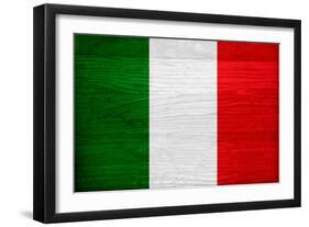 Italy Flag Design with Wood Patterning - Flags of the World Series-Philippe Hugonnard-Framed Art Print