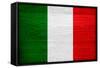 Italy Flag Design with Wood Patterning - Flags of the World Series-Philippe Hugonnard-Framed Stretched Canvas