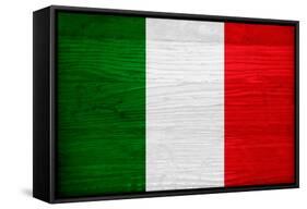 Italy Flag Design with Wood Patterning - Flags of the World Series-Philippe Hugonnard-Framed Stretched Canvas