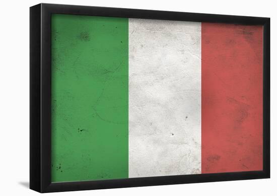 Italy Flag Distressed Art Print Poster-null-Framed Poster