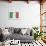 Italy Flag Distressed-null-Framed Art Print displayed on a wall