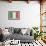 Italy Flag Distressed-null-Framed Art Print displayed on a wall