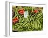 Italy, Florence. A variety of vegetables for sale in a shop in the Central Market, Mercato Centrale-Julie Eggers-Framed Photographic Print