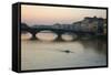 Italy, Florence, Arno River and Rowers, Elevated View, 2022 (Photo)-Sisse Brimberg-Framed Stretched Canvas