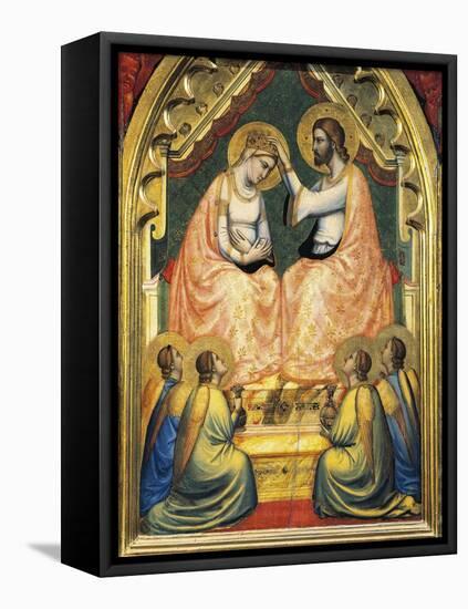 Italy, Florence, Basilica of Holy Cross, Bandini Baroncelli Chapel, Coronation of Virgin-Giotto di Bondone-Framed Stretched Canvas