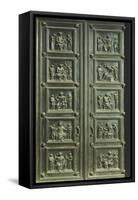 Italy, Florence, Church of Santa Maria Del Fiore, Door of Sacristy of Masses-Luca Della Robbia-Framed Stretched Canvas