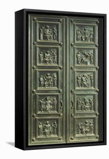 Italy, Florence, Church of Santa Maria Del Fiore, Door of Sacristy of Masses-Luca Della Robbia-Framed Stretched Canvas