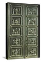 Italy, Florence, Church of Santa Maria Del Fiore, Door of Sacristy of Masses-Luca Della Robbia-Stretched Canvas