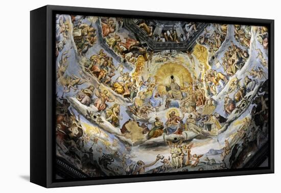 Italy. Florence. Dome of Brunelleschi. Last Judgement, by Giorgio Vasari and Zuccari-Giorgio Vasari-Framed Stretched Canvas