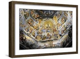 Italy. Florence. Dome of Brunelleschi. Last Judgement, by Giorgio Vasari and Zuccari-Giorgio Vasari-Framed Giclee Print