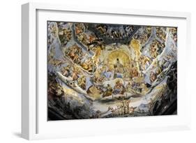 Italy. Florence. Dome of Brunelleschi. Last Judgement, by Giorgio Vasari and Zuccari-Giorgio Vasari-Framed Giclee Print