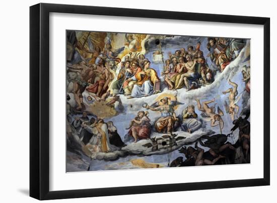 Italy. Florence. Dome of Brunelleschi. Last Judgement, by Giorgio Vasari and Zuccari-Giorgio Vasari-Framed Giclee Print