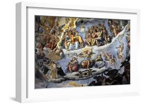 Italy. Florence. Dome of Brunelleschi. Last Judgement, by Giorgio Vasari and Zuccari-Giorgio Vasari-Framed Giclee Print