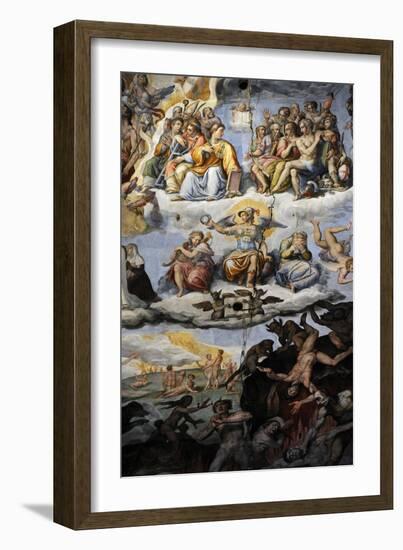 Italy. Florence. Dome of Brunelleschi. Last Judgement, by Giorgio Vasari and Zuccari-Giorgio Vasari-Framed Giclee Print