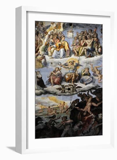 Italy. Florence. Dome of Brunelleschi. Last Judgement, by Giorgio Vasari and Zuccari-Giorgio Vasari-Framed Giclee Print