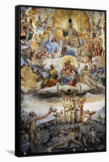 Italy. Florence. Dome of Brunelleschi. Last Judgement, by Giorgio Vasari and Zuccari-Giorgio Vasari-Framed Stretched Canvas