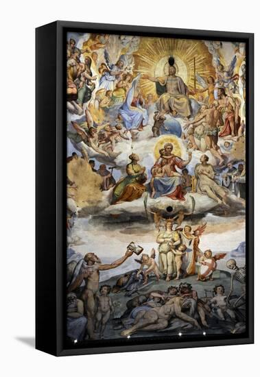 Italy. Florence. Dome of Brunelleschi. Last Judgement, by Giorgio Vasari and Zuccari-Giorgio Vasari-Framed Stretched Canvas