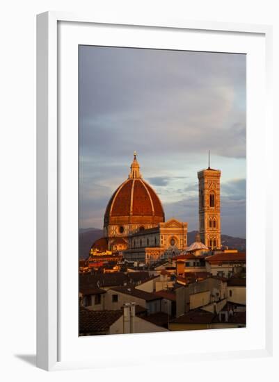 Italy, Florence, Main Duomo with evening's last light.-Terry Eggers-Framed Photographic Print