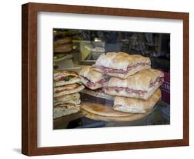 Italy, Florence. Ready made sandwiches for sale in the Central Market, Mercato Centrale in Florence-Julie Eggers-Framed Photographic Print