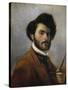 Italy, Florence, Self-Portrait at Age 29, 1854-null-Stretched Canvas