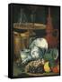 Italy Florence, Still Life with Crockery, Glassware and Fruit-null-Framed Stretched Canvas