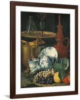 Italy Florence, Still Life with Crockery, Glassware and Fruit-null-Framed Giclee Print