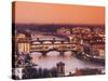 Italy, Florence, Tuscany, Western Europe, 'Ponte Vecchio' and Other Bridges on the Arno River and S-Ken Scicluna-Stretched Canvas