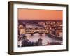 Italy, Florence, Tuscany, Western Europe, 'Ponte Vecchio' and Other Bridges on the Arno River and S-Ken Scicluna-Framed Photographic Print