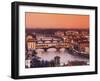 Italy, Florence, Tuscany, Western Europe, 'Ponte Vecchio' and Other Bridges on the Arno River and S-Ken Scicluna-Framed Photographic Print