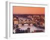 Italy, Florence, Tuscany, Western Europe, 'Ponte Vecchio' and Other Bridges on the Arno River and S-Ken Scicluna-Framed Photographic Print