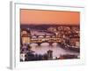 Italy, Florence, Tuscany, Western Europe, 'Ponte Vecchio' and Other Bridges on the Arno River and S-Ken Scicluna-Framed Photographic Print