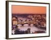 Italy, Florence, Tuscany, Western Europe, 'Ponte Vecchio' and Other Bridges on the Arno River and S-Ken Scicluna-Framed Photographic Print