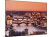 Italy, Florence, Tuscany, Western Europe, 'Ponte Vecchio' and Other Bridges on the Arno River and S-Ken Scicluna-Mounted Photographic Print