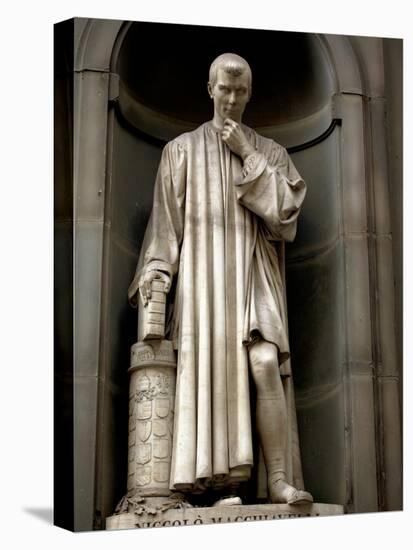 Italy, Florence, Western Europe, Statue of Niccolo Machiavelli Mostly known for Writing 'The Prince-Ken Scicluna-Stretched Canvas