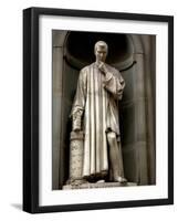 Italy, Florence, Western Europe, Statue of Niccolo Machiavelli Mostly known for Writing 'The Prince-Ken Scicluna-Framed Photographic Print