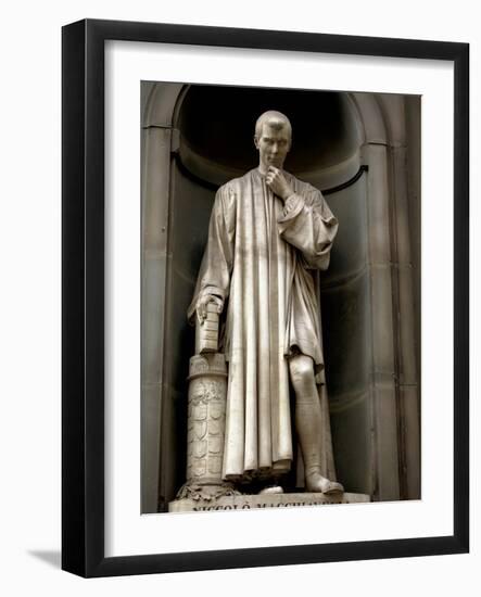 Italy, Florence, Western Europe, Statue of Niccolo Machiavelli Mostly known for Writing 'The Prince-Ken Scicluna-Framed Photographic Print