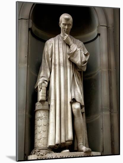 Italy, Florence, Western Europe, Statue of Niccolo Machiavelli Mostly known for Writing 'The Prince-Ken Scicluna-Mounted Photographic Print