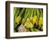 Italy, Florence. Zucchini with flowers for sale in the Central Market, Mercato Centrale in Florence-Julie Eggers-Framed Photographic Print