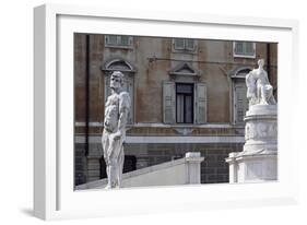 Italy, Friuli-Venezia Giulia, Udine, View of Freedom Square with Statue of Cacus and Peace-null-Framed Giclee Print