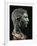 Italy, Friuli-Venezia Giulia, Zuglio, Male Head, Bronze-null-Framed Giclee Print