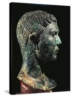 Italy, Friuli-Venezia Giulia, Zuglio, Male Head, Bronze-null-Stretched Canvas