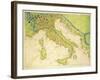 Italy, from an Atlas of the World in 33 Maps, Venice, 1st September 1553-Battista Agnese-Framed Giclee Print