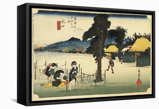 Italy, Genoa, Night Landscape-Ando Hiroshige-Framed Stretched Canvas